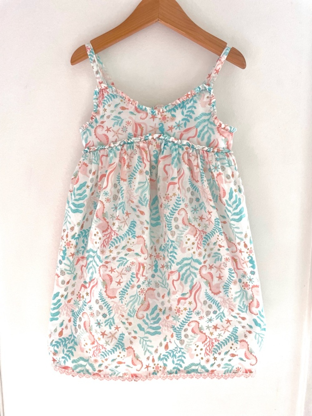 NEW Rachel Zoe Gold Seahorses Summer Sundress, Spaghetti Straps, Peekaboo Back